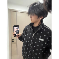 批发成品现货 320克纯棉华棉复合布面手感（刺绣白金拉链）<b class='q'>卫衣</b>外套<b class='q'>男</b>