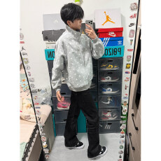 批发成品现货 320克纯棉华棉复合布面手感（刺绣白金拉链）<b class='q'>卫衣</b>外套<b class='q'>男</b>