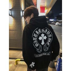成品现货 320克纯棉华棉复合布面+手感刺绣+十字架金属卫衣男