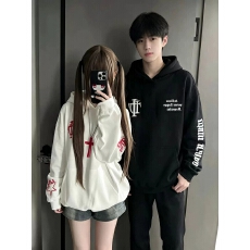 成品现货 320克纯棉华棉复合布面+手感整件刺绣卫衣男