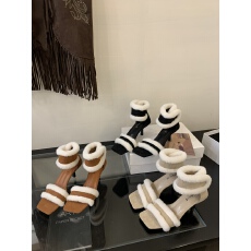 批发2025新款高跟毛毛鞋气质毛毛凉靴