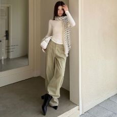批发秋款｜美式复古｜复古排扣设计｜宽松直筒<b class='q'>全棉</b>牛仔裤女
