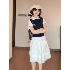 批发韩系气质休闲<b class='q'>运动服</b>套装女夏季2025新款<b class='q'>衬衫</b>短袖背心半身裙三件套