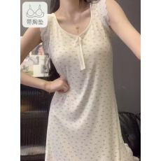 批发蕾丝花边无袖<b class='q'>背心</b>睡裙女夏季带胸垫<b class='q'>莫代尔</b>家居服2026新款性感睡衣