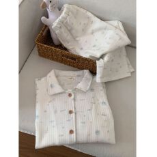 批发甜美少女星星印花保暖空气棉睡衣女2025秋冬季长袖长裤家居服套装