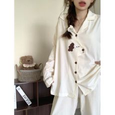 秋冬季2026新款套装可爱小狗拼接睡衣长袖可外穿德绒家居服套装