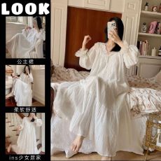 批发法式宫廷睡裙女春<b class='q'>秋</b>季长袖很仙的睡衣蕾丝花边公主风长裙子家居服