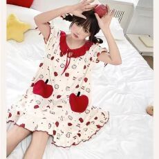 批发可爱苹果睡衣女<b class='q'>夏</b>季2026年新款少女甜美睡裙宽松休闲家居服可外穿