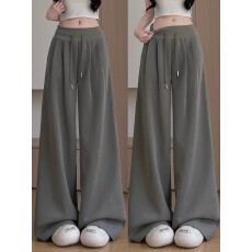 批发美式复古宽松<b class='q'>阔腿裤</b>女夏季新款抽绳低腰休闲卫<b class='q'>裤</b>小个子慵懒运动<b class='q'>裤</b>