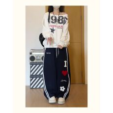 批发美式辣妹休闲<b class='q'>运动服</b>套装女夏季新款时尚减龄<b class='q'>短袖</b>阔腿裤学生