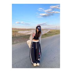 批发美式辣妹休闲<b class='q'>运动服</b>套装女夏季新款时尚减龄<b class='q'>短袖</b>阔腿裤学生