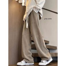 批发2025秋冬垂感直筒拖地裤<b class='q'>男</b>潮流宽松灯芯绒<b class='q'>裤子</b><b class='q'>男</b>士休闲裤长裤