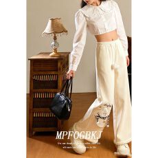 批发美式雪人刺绣灯芯绒<b class='q'>休闲裤</b>女2025秋冬直筒长裤子