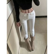 批发白色高腰紧身牛仔<b class='q'>裤</b>女秋冬新款靴<b class='q'>裤</b>收腰显瘦<b class='q'>提</b><b class='q'>臀</b>小脚铅笔<b class='q'>裤</b>子