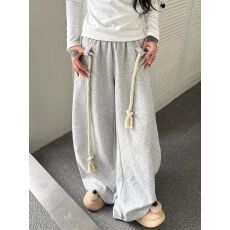 批发大码青少年手工粗绳阔腿弯刀裤男女<b class='q'>装</b>秋冬季设计感宽松<b class='q'>休闲裤</b>子潮