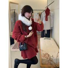 批发<b class='q'>甜美</b>三件套时尚慵懒风2026圣诞跨年上衣显瘦短裙围巾冬季套装