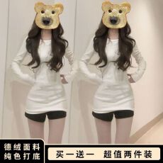 批发初夏【特价跑量】270克双面德绒韩系<b class='q'>中长款</b>长袖t恤慵懒<b class='q'>打底衫</b>