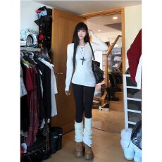 批发初夏【特价跑量】270克双面德绒<b class='q'>中长款</b>长袖圆领t恤<b class='q'>打底衫</b>上衣