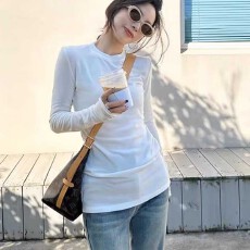 批发初夏【特价跑量】270克双面德绒<b class='q'>打底衫</b>百搭<b class='q'>中长款</b>长袖上衣T恤