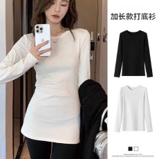 批发初夏【特价跑量】270克双面德绒<b class='q'>中长款</b><b class='q'>打底衫</b>遮屁股内搭上衣