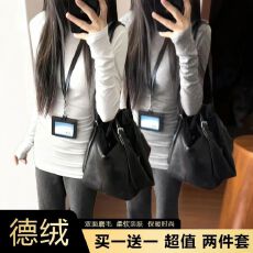 批发初夏【特价跑量】270克双面德绒<b class='q'>中长款</b>t恤上衣长袖<b class='q'>打底衫</b>内搭