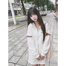 批发薄款/加绒【纯棉华棉原版工艺】连帽<b class='q'>卫衣</b>拉链外套女学生