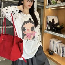 批发雪花棉防晒罩衫【抖音原版做法】长袖T恤女慵懒宽松休闲风上衣
