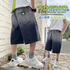 批发<b class='q'>男</b>童渐变<b class='q'>牛仔</b><b class='q'>短</b>裤新款夏季五分裤中大<b class='q'>童裤</b>子<b class='q'>男</b>孩休闲帅气薄款中裤