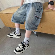 批发儿童工装<b class='q'>牛仔</b><b class='q'>短裤</b>夏装薄款中大童韩版五分裤<b class='q'>男</b>童<b class='q'>中</b>裤<b class='q'>时尚</b>痞帅裤子