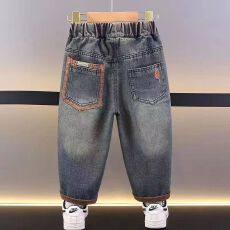 批发男童牛仔裤2025新款中大童<b class='q'>春</b>秋百搭长裤儿童复古韩版休闲牛仔裤