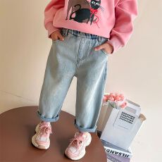 批发男童牛仔裤<b class='q'>春</b>季男童牛仔裤<b class='q'>春</b>秋新款爆高端女中大童男女同款牛仔裤