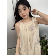 批发纯色系带蝴蝶结宽松褶皱上衣慵懒海边度假风气质显瘦裙裤套装女<b class='q'>夏</b>