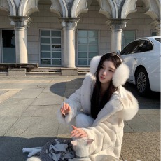 批发环保貂绒皮草外套女连帽中长款2025秋冬季新款<b class='q'>狐狸毛</b>领毛毛绒大衣