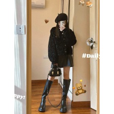 批发2025秋冬新款羊羔毛加厚夹克大衣高级感<b class='q'>短款</b><b class='q'>皮草</b>小香风外套女上衣