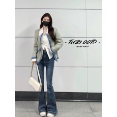 批发小香风<b class='q'>西装</b>外套女春秋款设计感小众美式复古高级感chic港风上衣潮