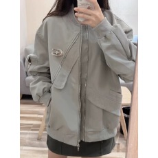 批发美式<b class='q'>街头</b>棒球服外套男女春秋设计感宽松情侣不规则铁标飞行员夹克