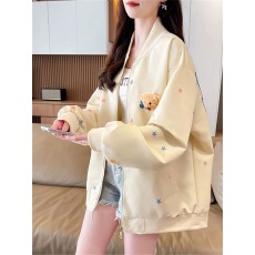 批发星星印花小熊棒球服外套女2025春秋新款小众设计感宽松夹克上衣潮