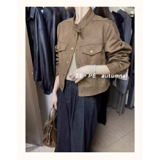 批发2025新款小香美拉德风<b class='q'>皮衣</b>夹克女早秋季小个子复古麂皮短外套上衣