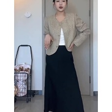 批发新款气质名媛香风外套圆领短外套上衣<b class='q'>短款</b>小个子西装复古秋季法式