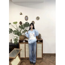 批发软糯水貂绒厚毛衣女外穿宽松挂脖系带针织衫少女甜美猫咪上衣秋冬
