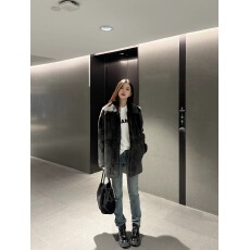 批发仿兔绒2025秋冬新款加厚加棉短款大衣复古小众立领毛绒绒外套女