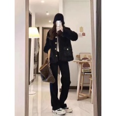 批发冬季新款高级小香风羊羔毛绒外套女设计韩系气质名媛加厚夹棉棉衣