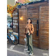 批发2025新款小香美拉德风皮衣夹克女早秋季小个子复古麂皮短外套上衣