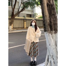 批发超好看羊羔毛外套女冬季2025新款高级感小个子加厚夹棉羊羔绒棉服