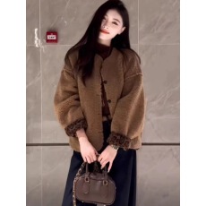 批发豹纹内里羊羔毛外套女<b class='q'>欧洲站</b>2025秋装新款欧货女装皮毛一体上衣潮