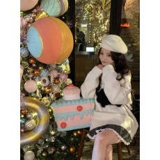 批发奶fufu露肩小猫毛衣女2024秋冬小众设计感宽松慵懒风针织衫上衣潮