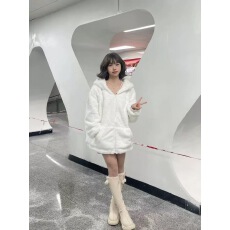 批发毛毛外套女冬季2025新款中长款加厚毛茸茸獭兔毛环保皮草毛绒大衣