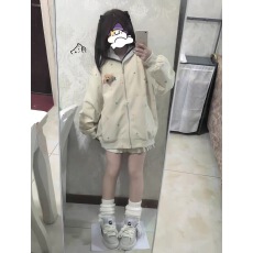 批发星星印花<b class='q'>小熊</b>棒球服外套女2025春秋新款小众设计感宽松夹克上衣潮