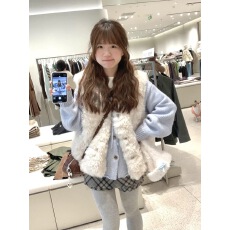 批发温柔风<b class='q'>甜美</b>羊羔毛马甲背心女冬季叠穿毛绒绒软糯宽松学院风外套