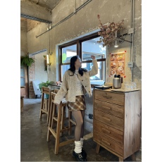 批发加厚加棉女2025<b class='q'>秋</b>冬新款小个子时尚百搭外套貂绒颗粒绒仿水貂皮草